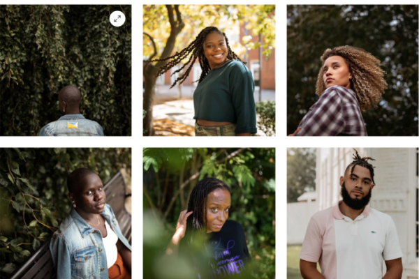 six images of Black students showcasing their hair