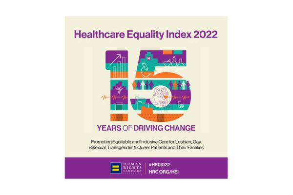 cover of the Healthcare Equality Index 2022 with large number 15, representing 15 years of driving change