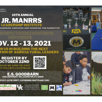 Flyer for 10th annual Jr. MANRRS Leadership Institute